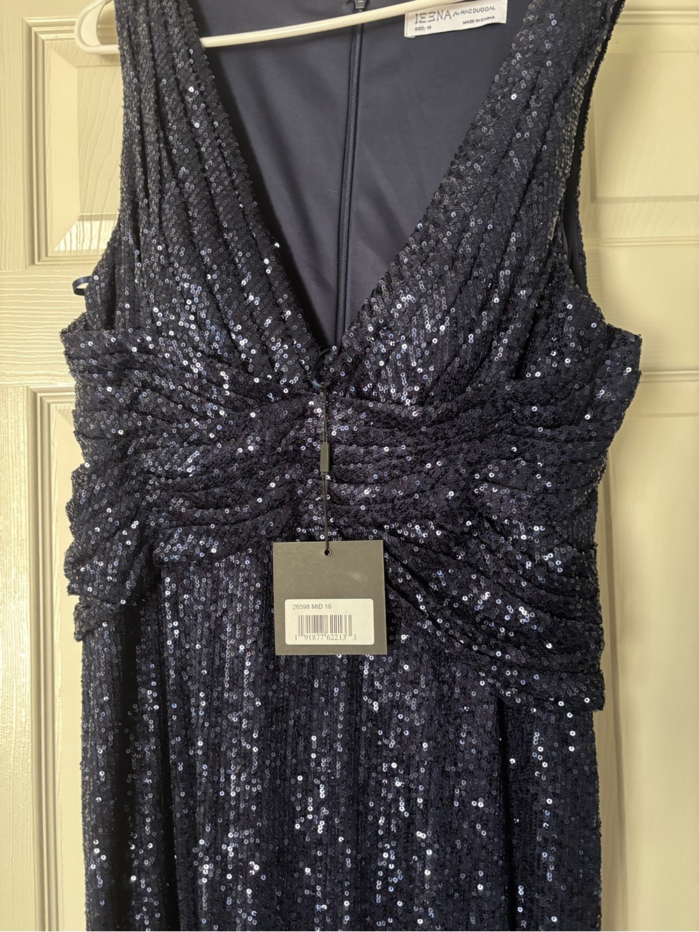Mac Duggal 26598 Wrap Waist Sequin Dress - Picture 6 of 6
